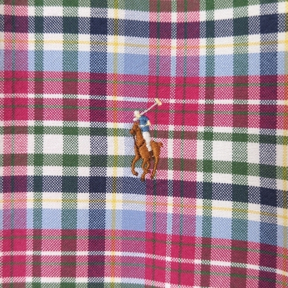 Ralph Lauren Classic Preppy Plaid Long Sleeve Button Down Shirt Hot Pink XL - Picture 3 of 12